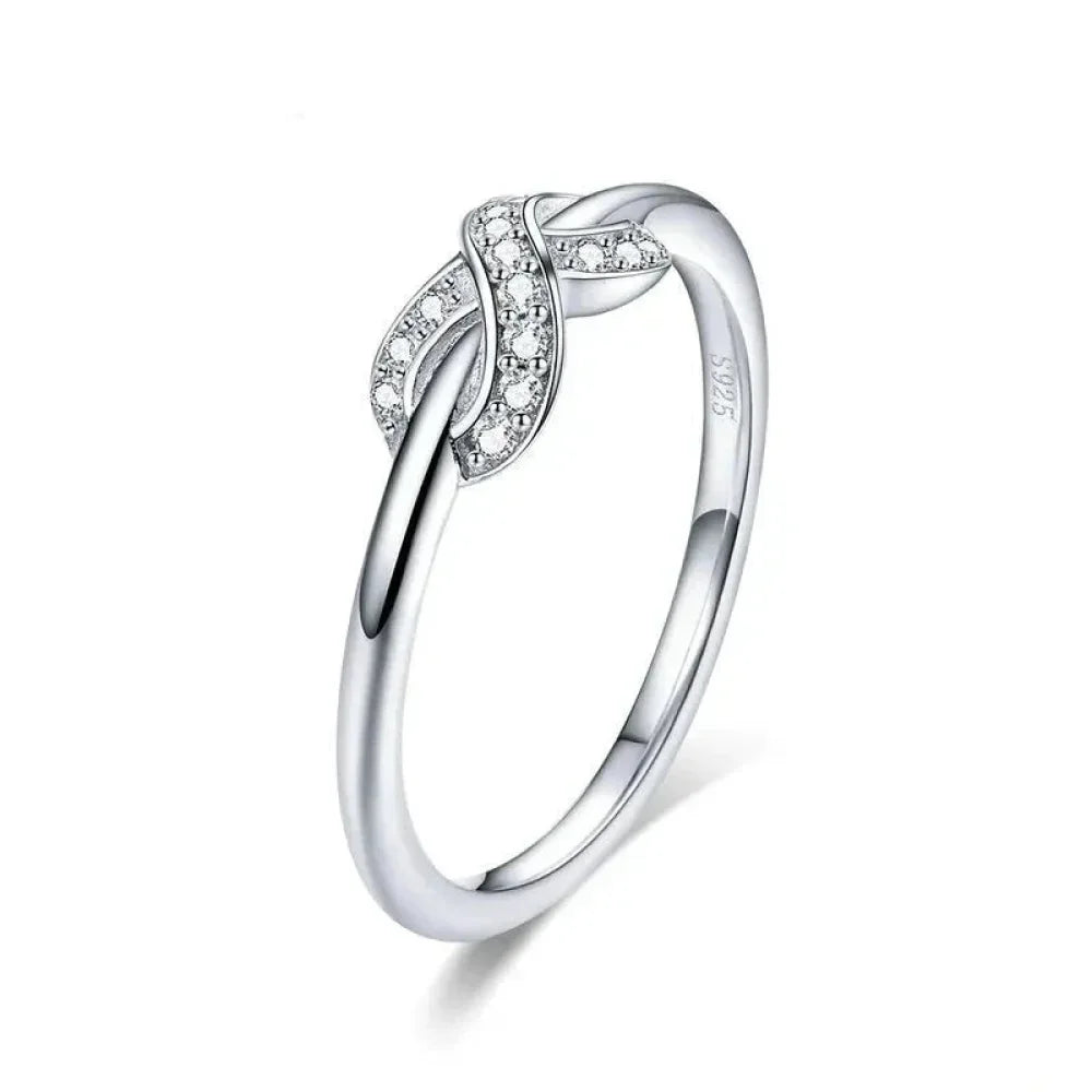 Forever Bound - Sterling Silver Infinity Ring With Cubic Zirconia
