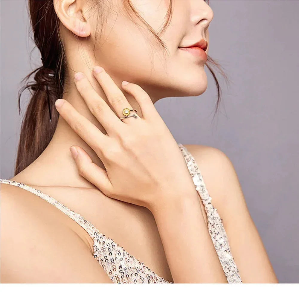 Golden Sunflower Open Ring - A Touch Of Sunshine For Your Hand