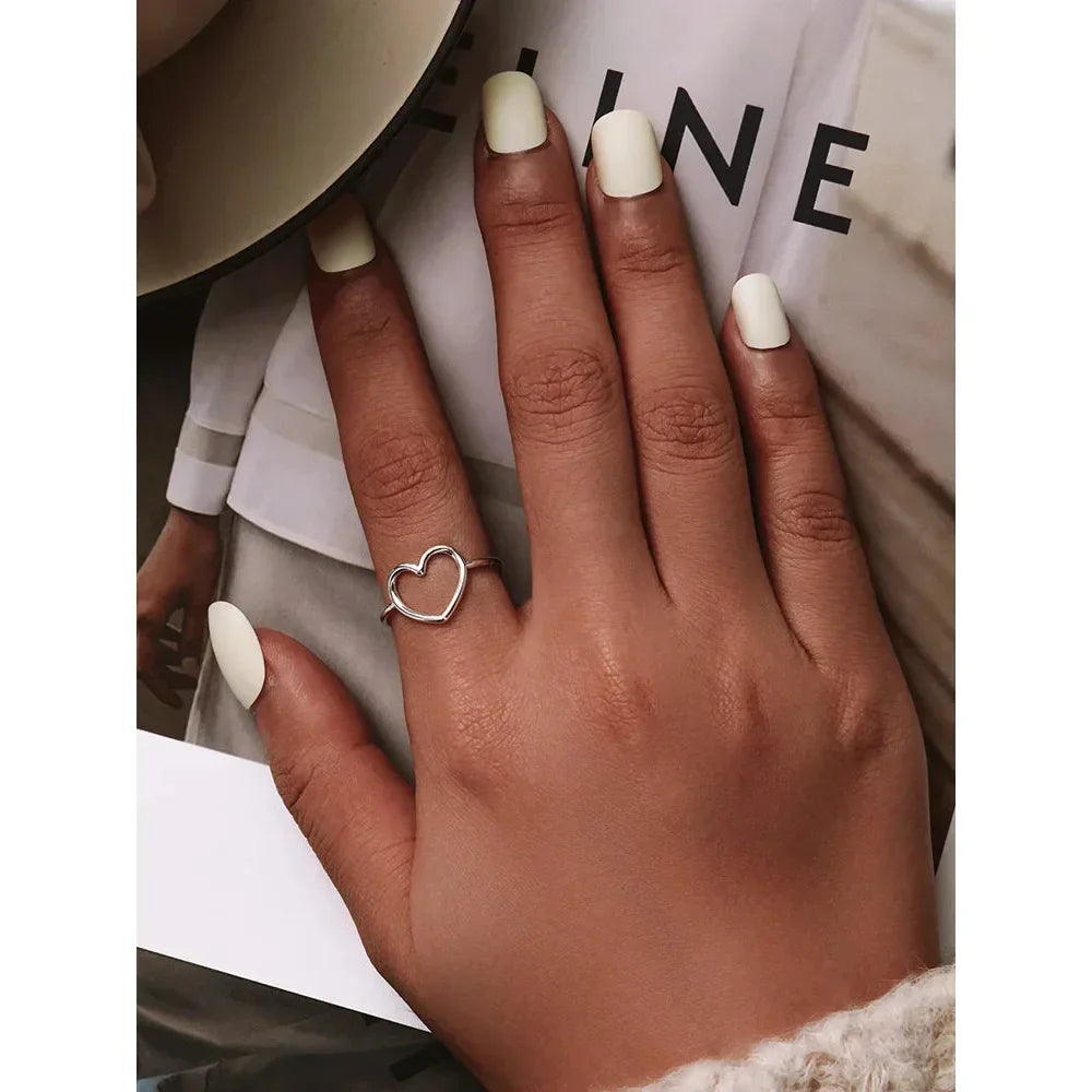 Exquisite 925 Sterling Silver Heart Rings For Women - Romantic Statement Jewelry