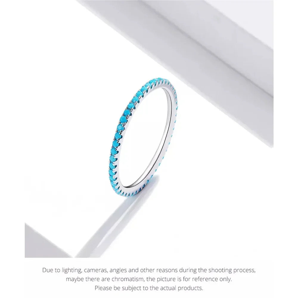 925 Sterling Silver Cz Simulated Diamond Stackable Ring Platinum Plated Eternity Bands For Women