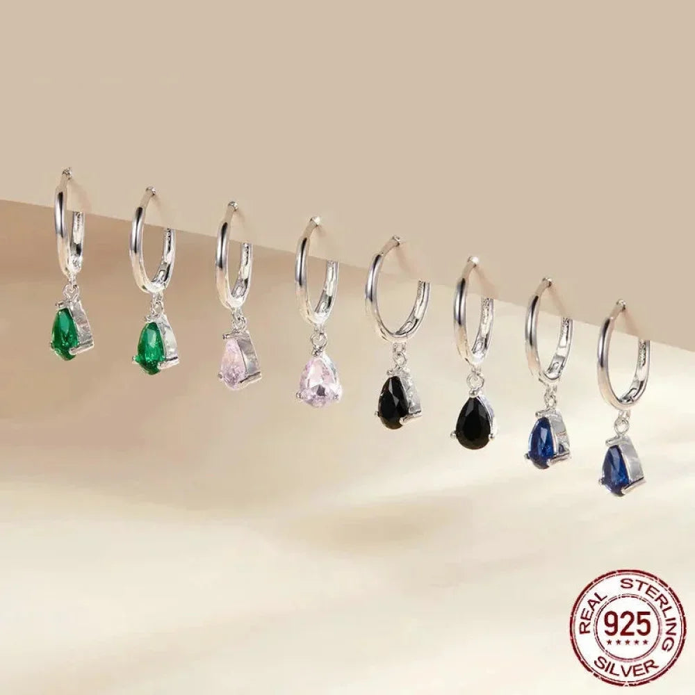 Exquisite Ishwar Water Drop Earrings | 925 Sterling Silver | 4 Colors | Statement Jewelry Sce1018