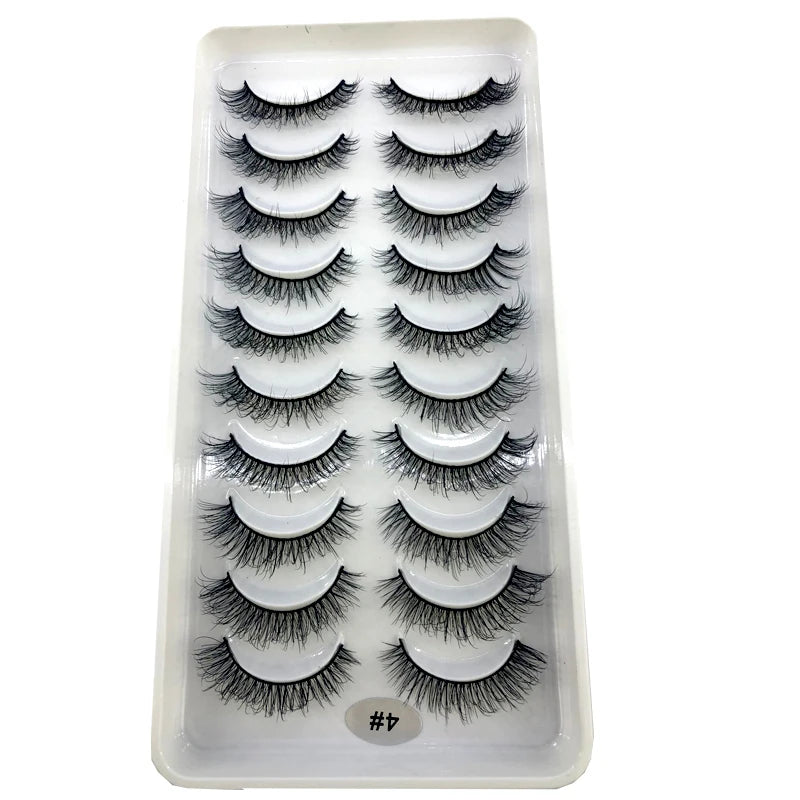 2023 New 10 pairs 3D Mink Eyelashes Natural False Eyelashes Lashes Soft Fake Eyelashes Extension Makeup Tools Wholesale