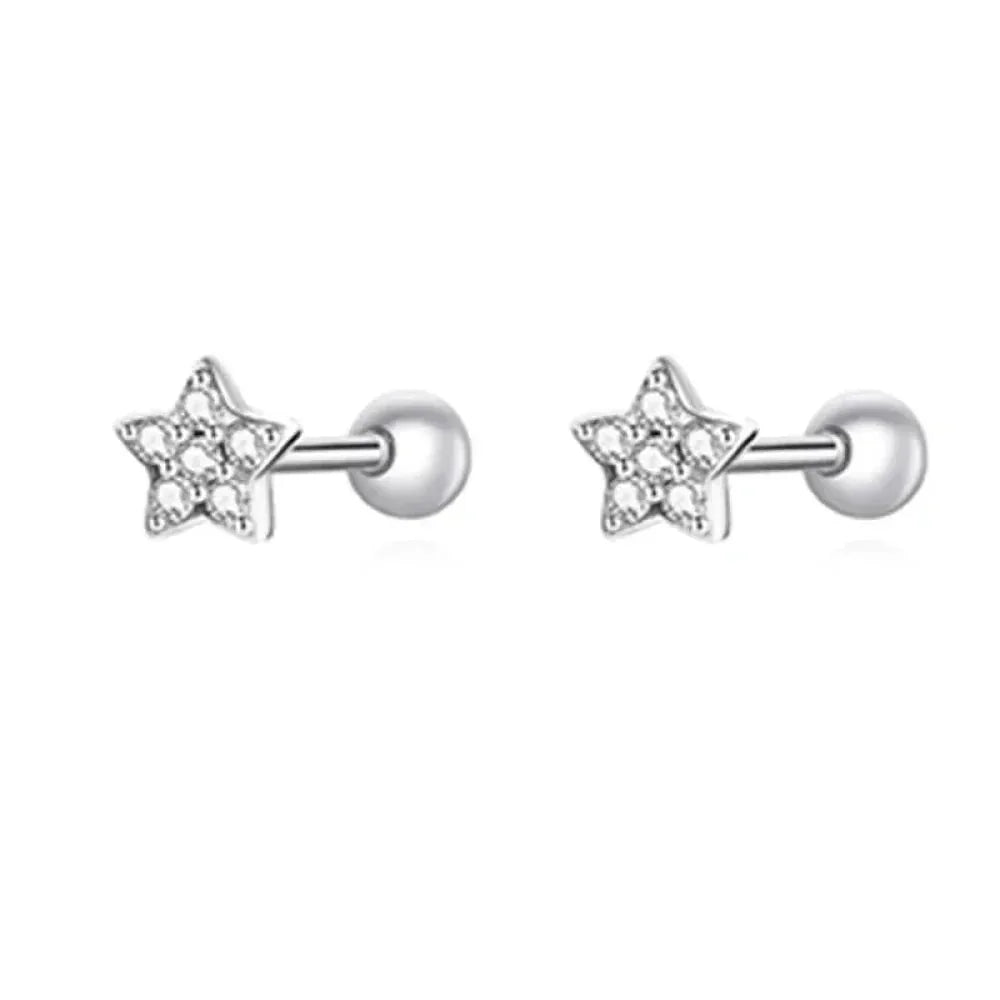 925 Sterling Silver Star And Butterfly Stud Earrings - Delicate And Fine Jewelry
