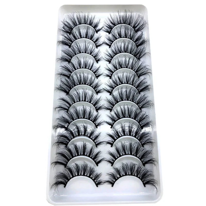 2023 New 10 pairs 3D Mink Eyelashes Natural False Eyelashes Lashes Soft Fake Eyelashes Extension Makeup Tools Wholesale