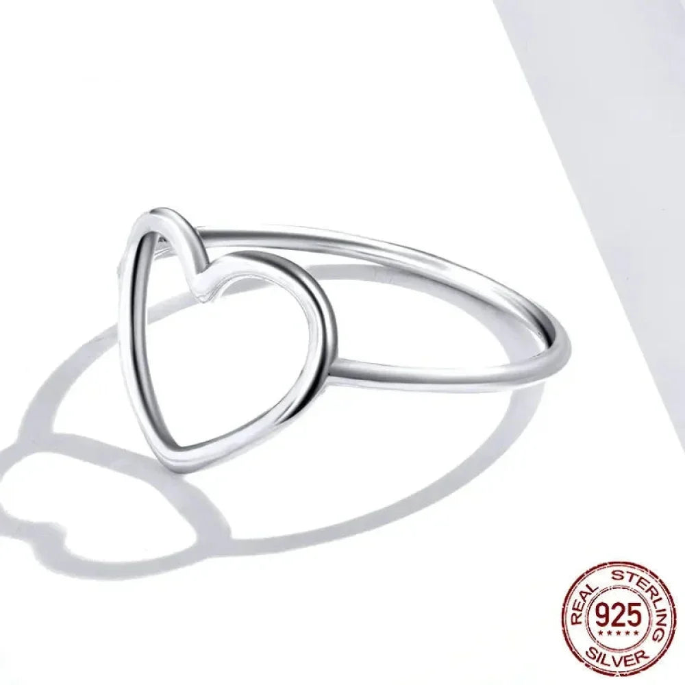 Exquisite 925 Sterling Silver Heart Rings For Women - Romantic Statement Jewelry