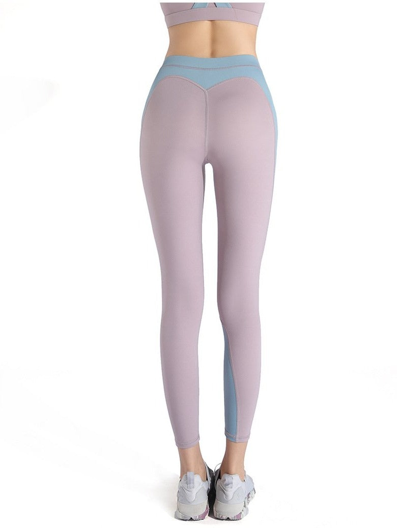 Patchwork Seamless Yoga Pants Fashion High Elastics Hips Lifting Leggings Workout Push Up Running Sports Pants Women Clothing-5