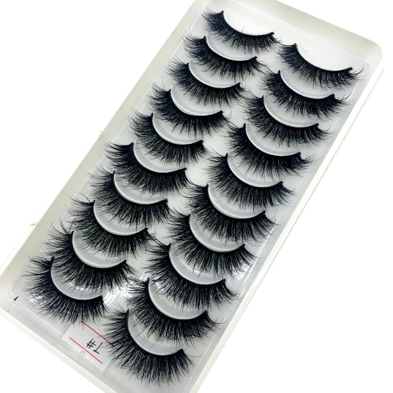 2023 New 10 pairs 3D Mink Eyelashes Natural False Eyelashes Lashes Soft Fake Eyelashes Extension Makeup Tools Wholesale