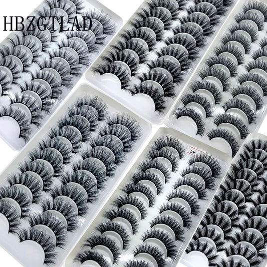 2023 New 10 pairs 3D Mink Eyelashes Natural False Eyelashes Lashes Soft Fake Eyelashes Extension Makeup Tools Wholesale