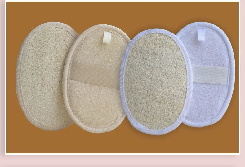 Natural Loofah Body Bath Brush - Reusable Exfoliating Scrubber with Soft Bristles Loofah Sponge for Face And Body Cleaning