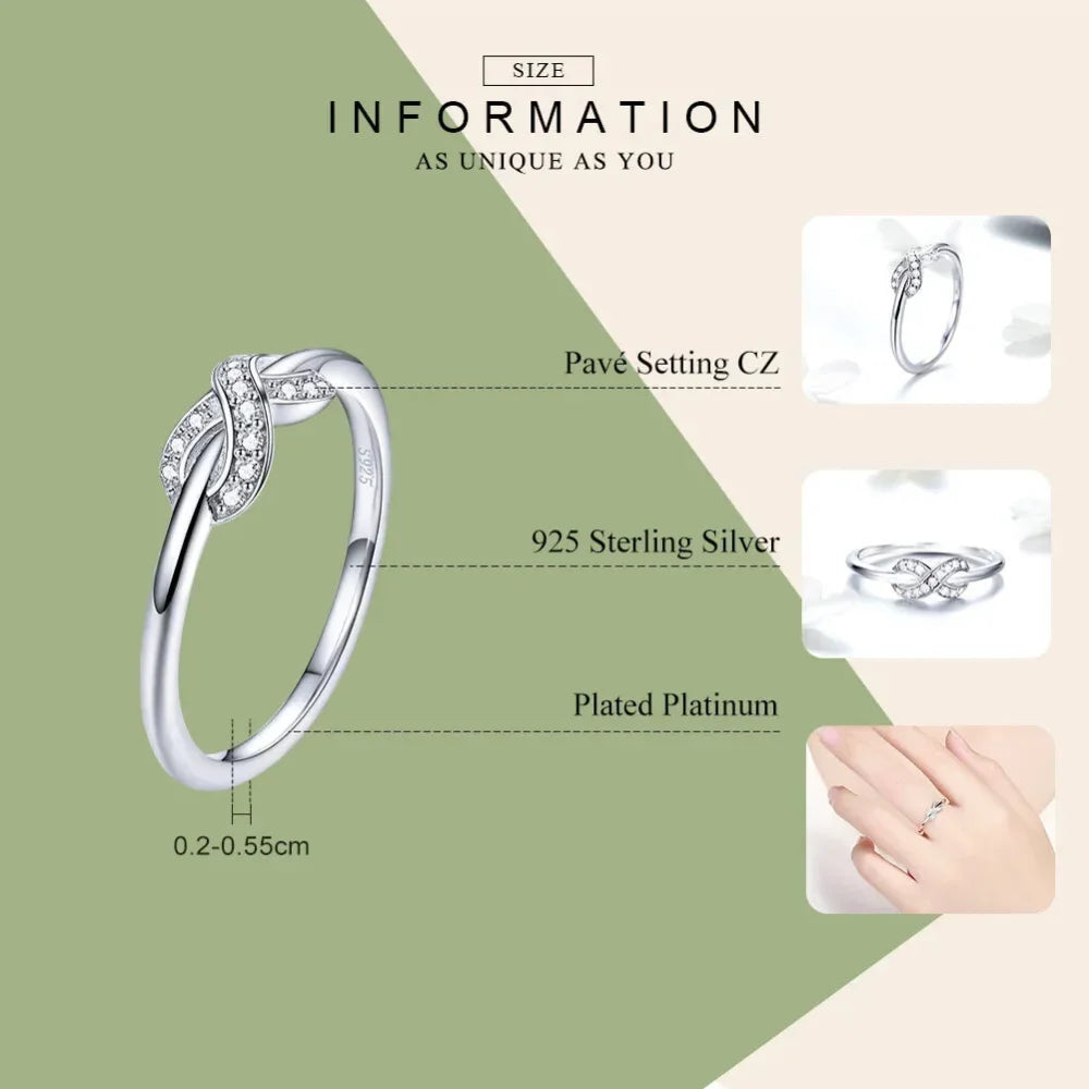 Forever Bound - Sterling Silver Infinity Ring With Cubic Zirconia