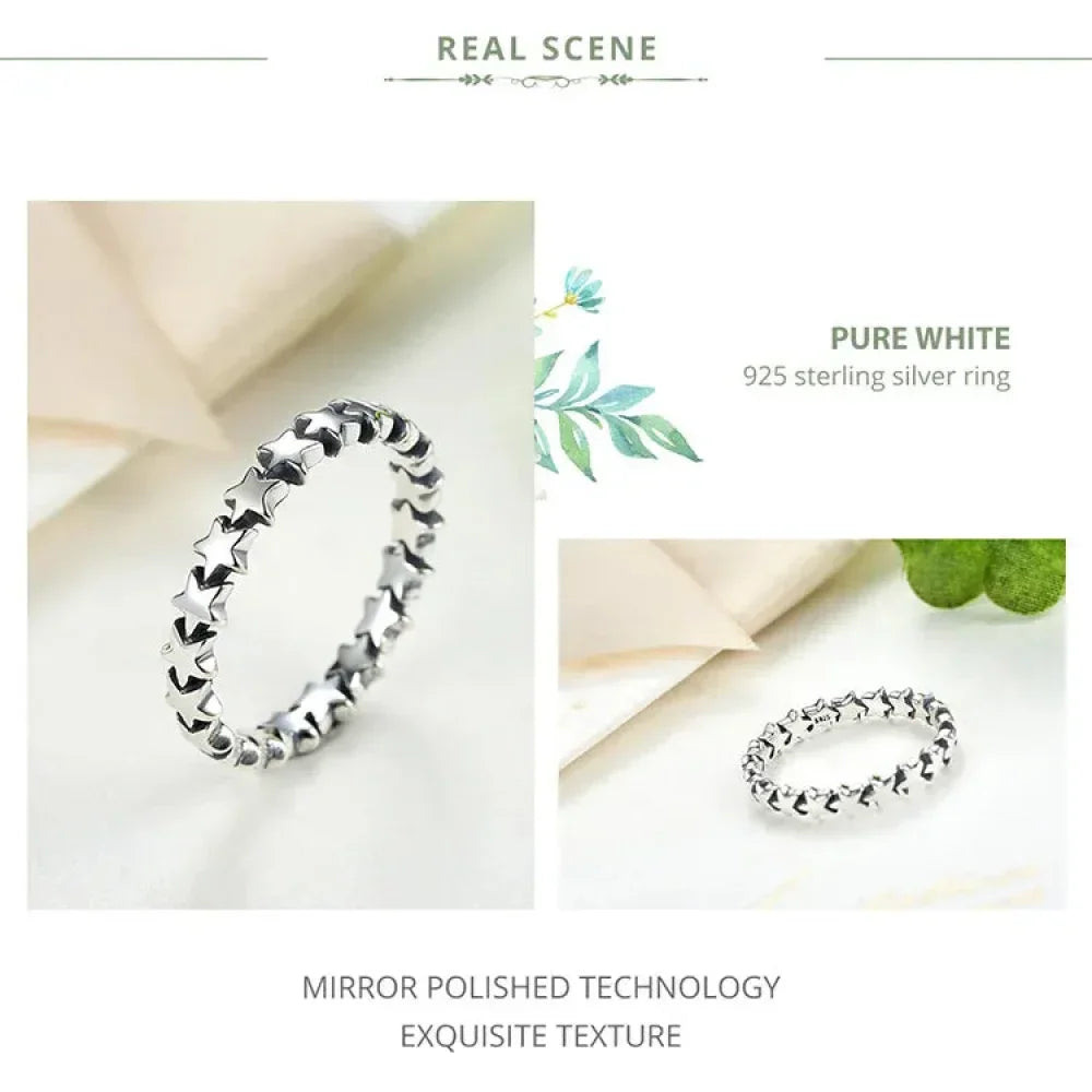 925 Sterling Silver Star Ring - Elegant Wedding Jewelry For Women