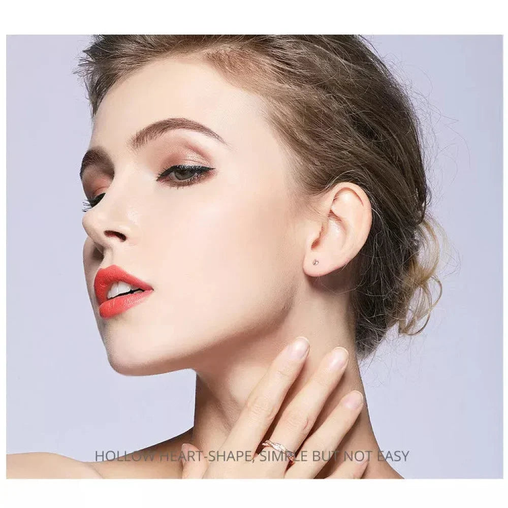 925 Sterling Silver Petite Plain Hearts Stud Earrings | Minimalist Fine jewelry