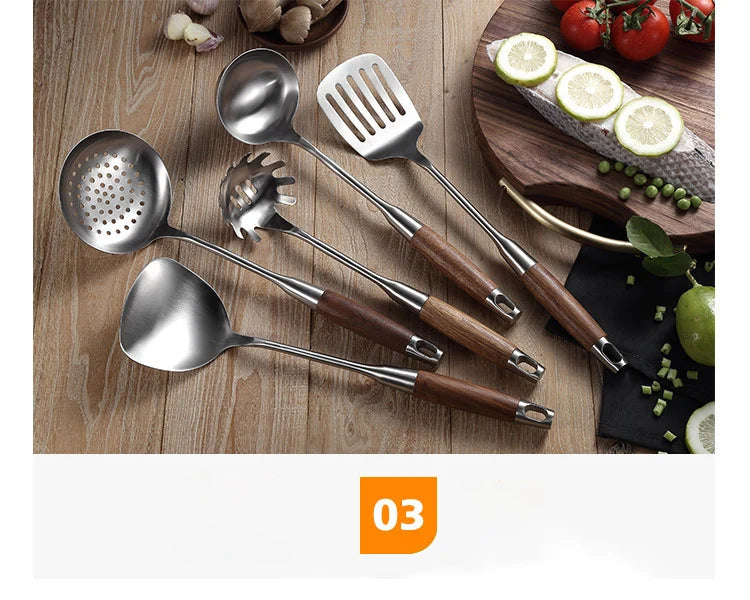 Kitchen Cooking Utensils, Turner/ Soup Ladle/ Slotted Turner/ Slotted Spoon/ Pasta Server, 304 Staniless Steel