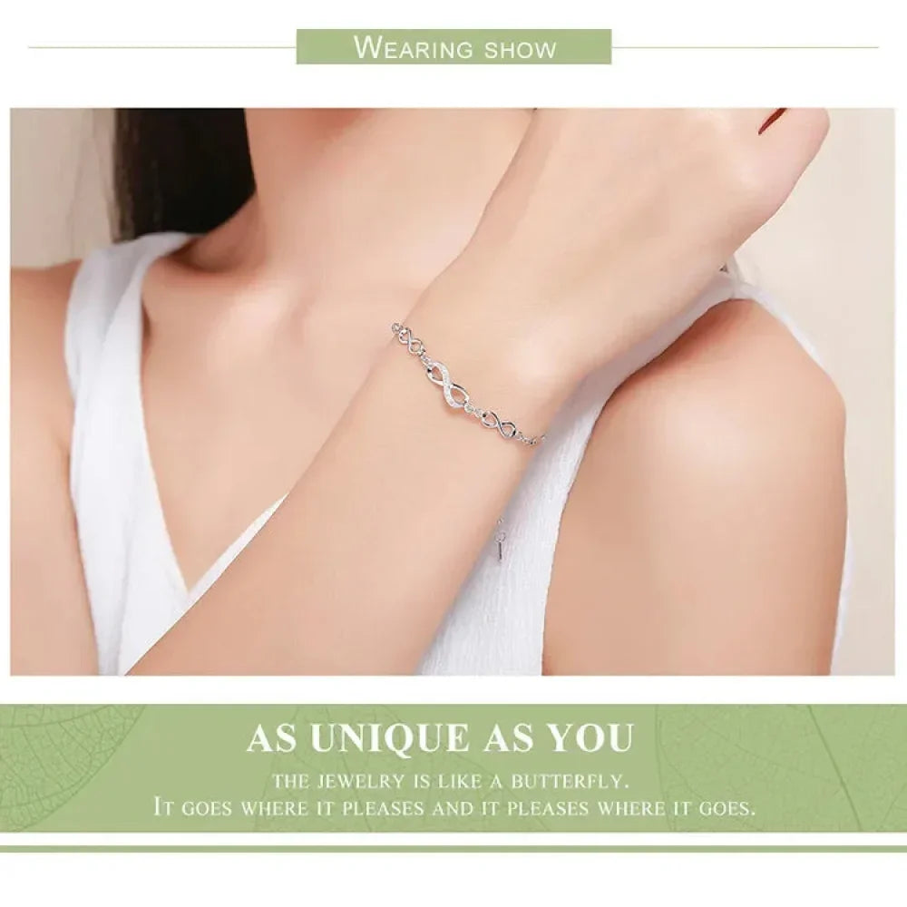 Timeless Infinity - Sterling Silver Bracelet With Sparkling Zirconia