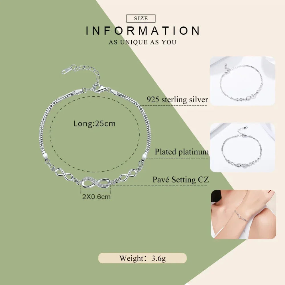 Timeless Infinity - Sterling Silver Bracelet With Sparkling Zirconia