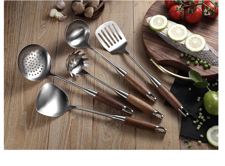 Kitchen Cooking Utensils, Turner/ Soup Ladle/ Slotted Turner/ Slotted Spoon/ Pasta Server, 304 Staniless Steel