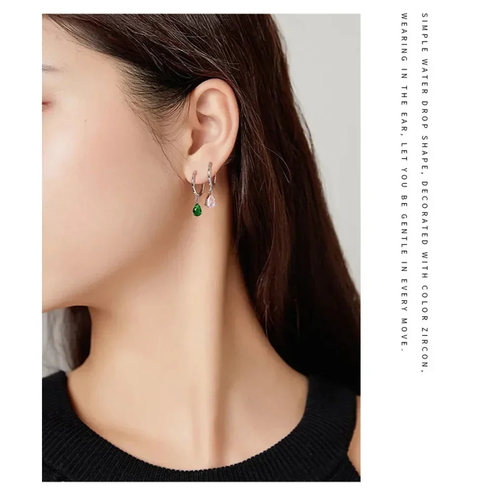 Exquisite Ishwar Water Drop Earrings | 925 Sterling Silver | 4 Colors | Statement Jewelry Sce1018