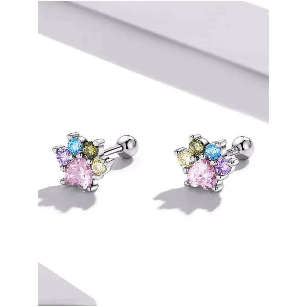 925 Sterling Silver Star And Butterfly Stud Earrings - Delicate And Fine Jewelry