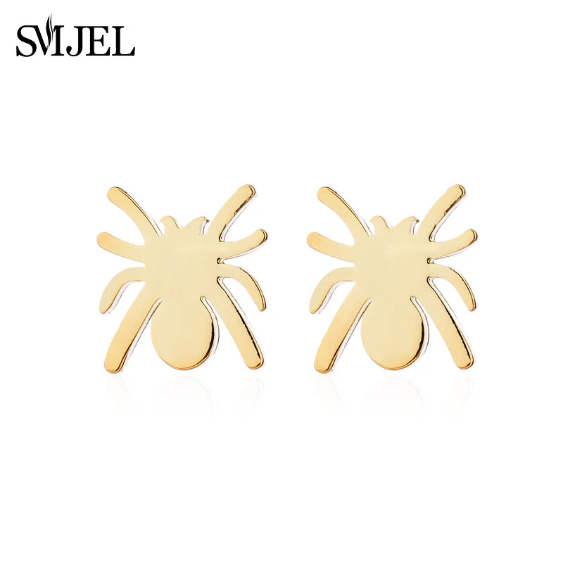 Cute Animal Deer Stud Earrings Stainless Steel Small Snowflake Earring for Women Christmas Jewelry pendientes Gifts