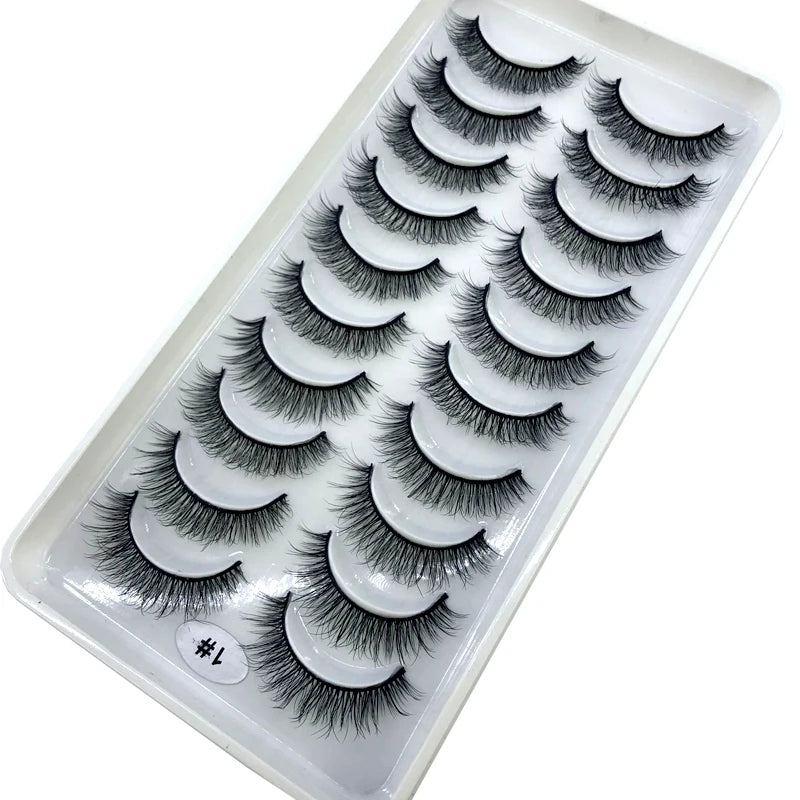 2023 New 10 pairs 3D Mink Eyelashes Natural False Eyelashes Lashes Soft Fake Eyelashes Extension Makeup Tools Wholesale