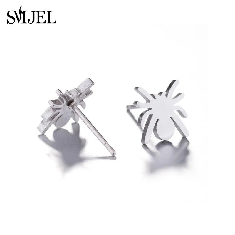 Cute Animal Deer Stud Earrings Stainless Steel Small Snowflake Earring for Women Christmas Jewelry pendientes Gifts