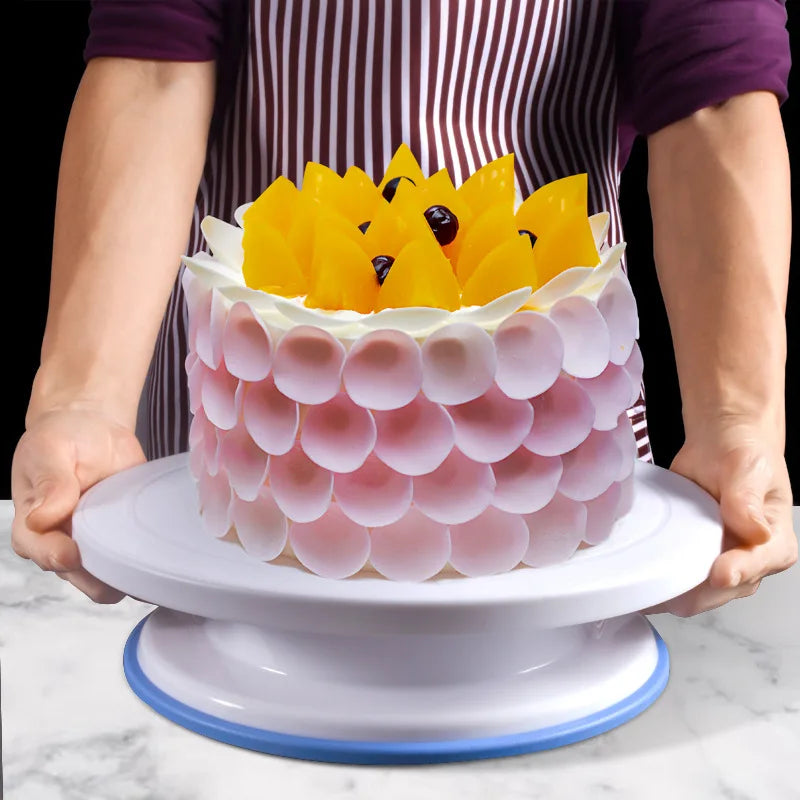 28cm Anti-skid Plastic Cake Turntable Rotating Cake Decorating Tools Pastry Bags Nozzles Set Spatula Kitchen Gadget Sets cozinha