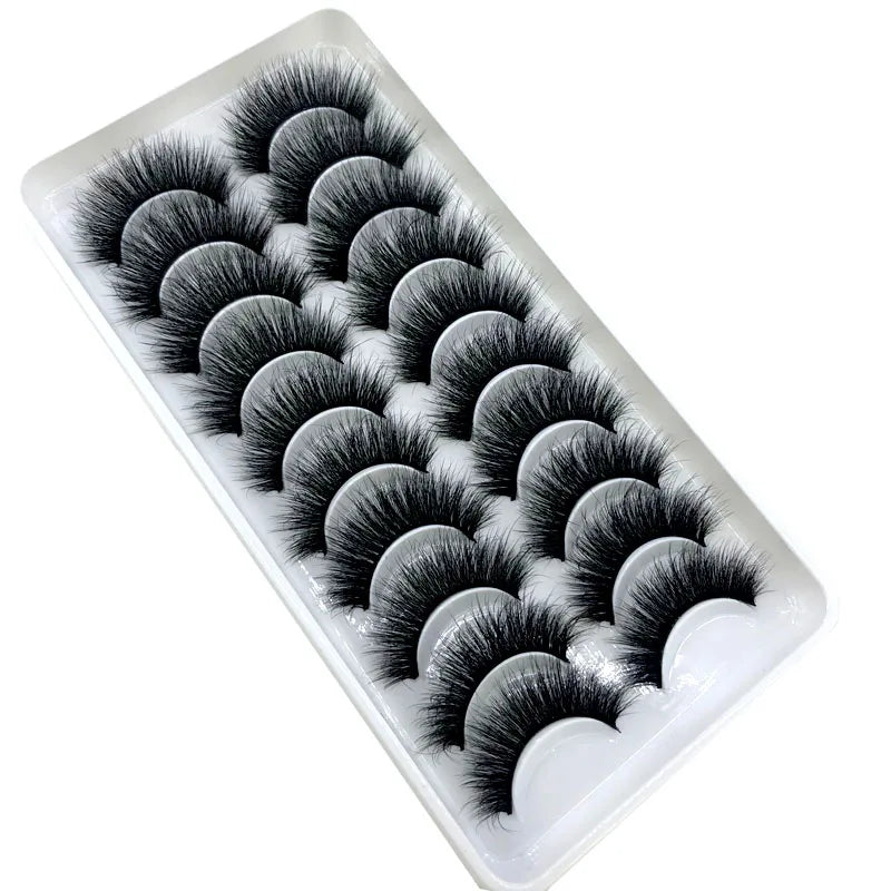 2023 New 10 pairs 3D Mink Eyelashes Natural False Eyelashes Lashes Soft Fake Eyelashes Extension Makeup Tools Wholesale