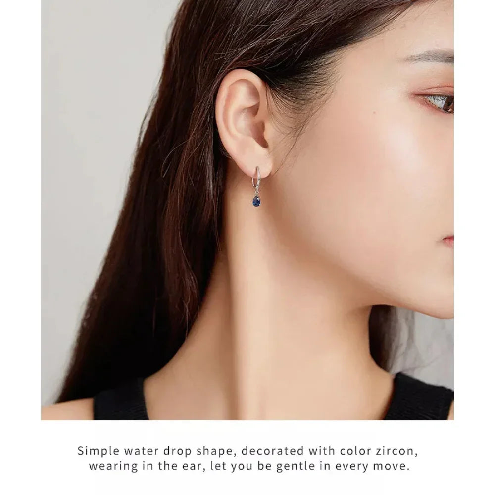 Exquisite Ishwar Water Drop Earrings | 925 Sterling Silver | 4 Colors | Statement Jewelry Sce1018