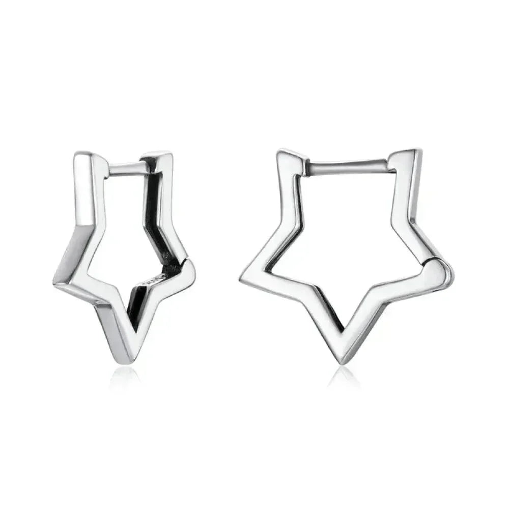925 Sterling Silver Starlike Earrings - Minimalist Star Shape Ear Buckle for Women - Fashion jewelry SCE1136