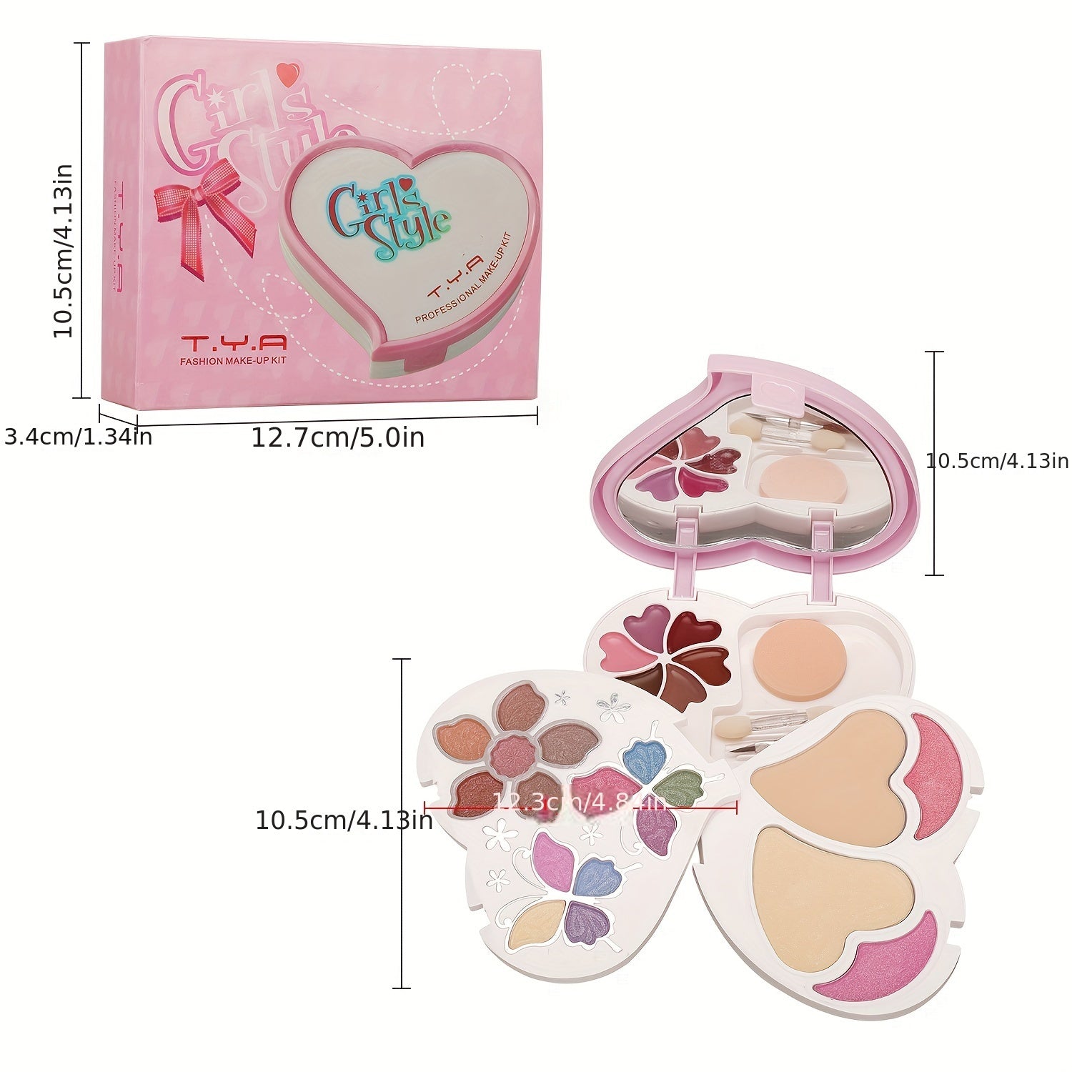 Heart-Shaped Makeup Palette Set-3