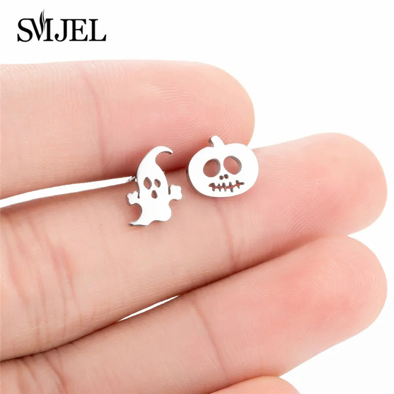 Cute Animal Deer Stud Earrings Stainless Steel Small Snowflake Earring for Women Christmas Jewelry pendientes Gifts