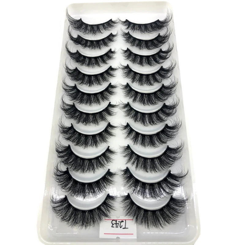 2023 New 10 pairs 3D Mink Eyelashes Natural False Eyelashes Lashes Soft Fake Eyelashes Extension Makeup Tools Wholesale