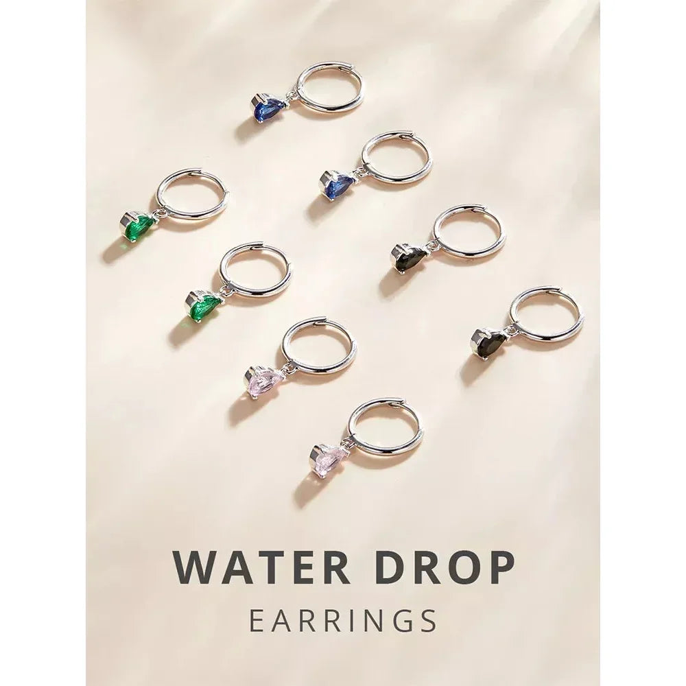 Exquisite Ishwar Water Drop Earrings | 925 Sterling Silver | 4 Colors | Statement Jewelry Sce1018