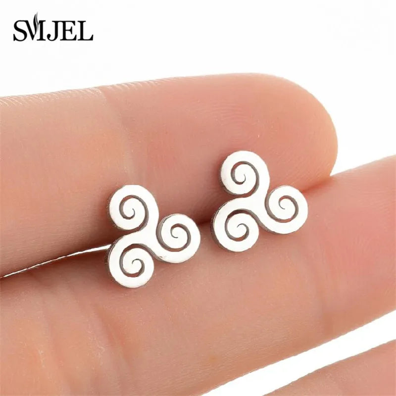 Cute Animal Deer Stud Earrings Stainless Steel Small Snowflake Earring for Women Christmas Jewelry pendientes Gifts