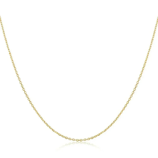Authentic Gold Color 925 Sterling Silver Basic Cable Chain Necklace - Sca016
