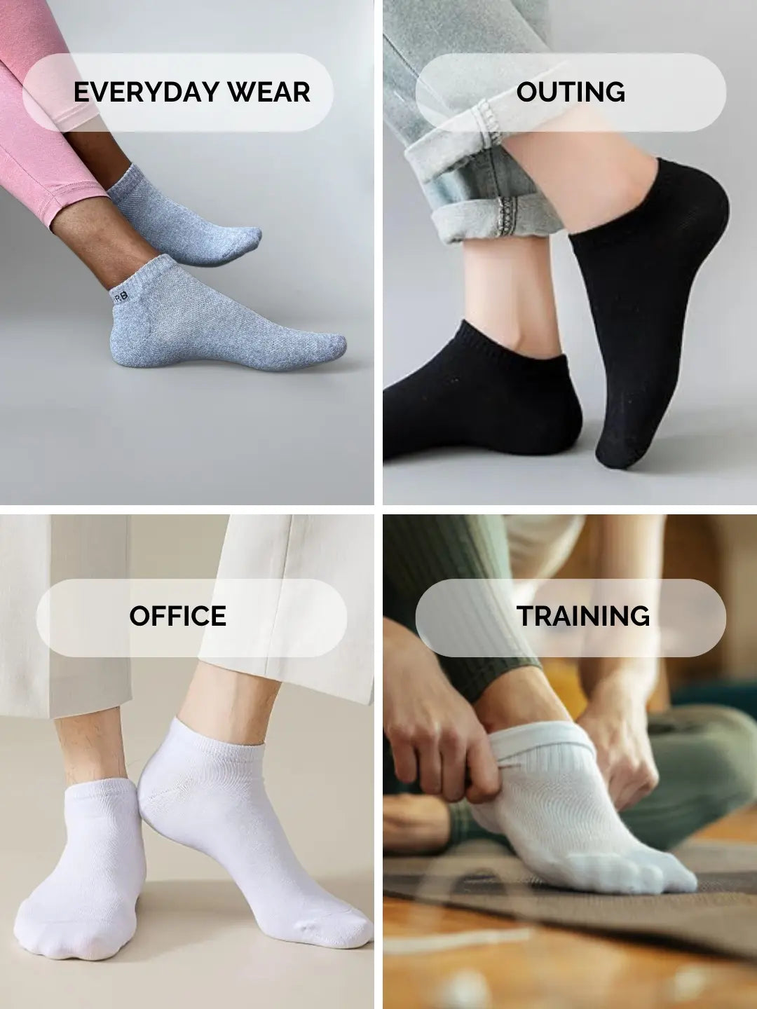 Soft cotton low ankle socks for all-day comfort and support