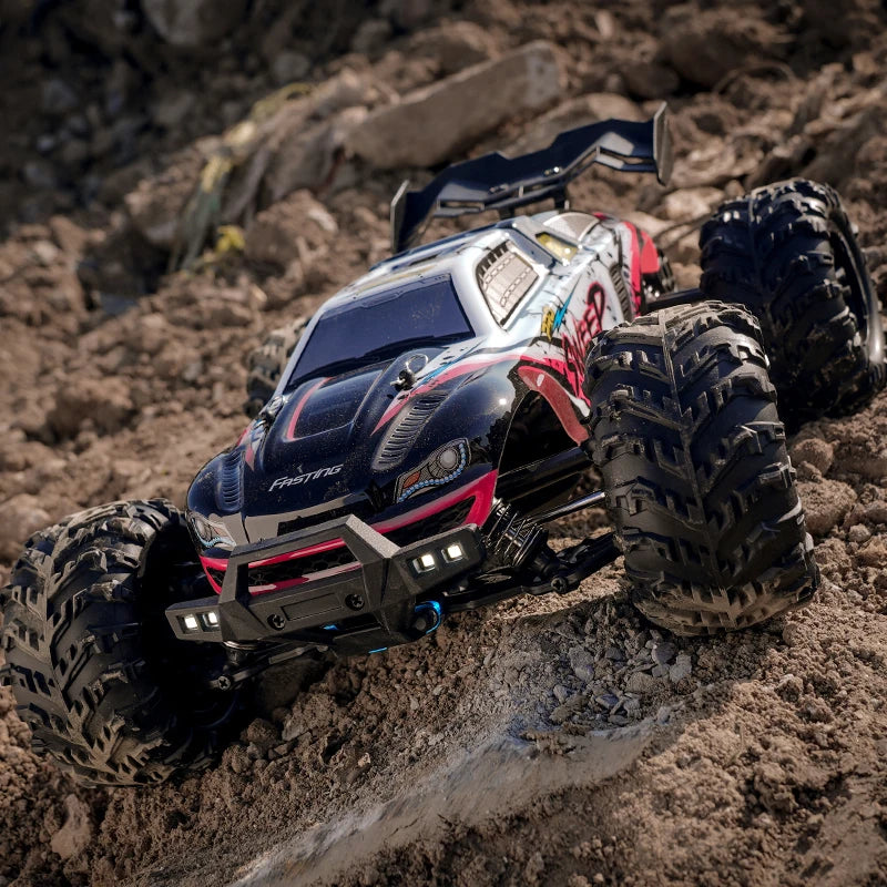 High-Speed 1:16 4WD RC Drift Monster Truck with LED for Kids-3