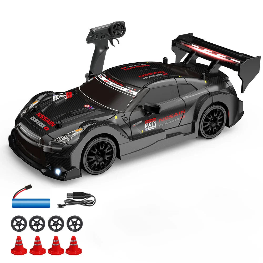 High-Speed 1:24 RC Mustang Drift Car with Remote & Replaceable Tires-6