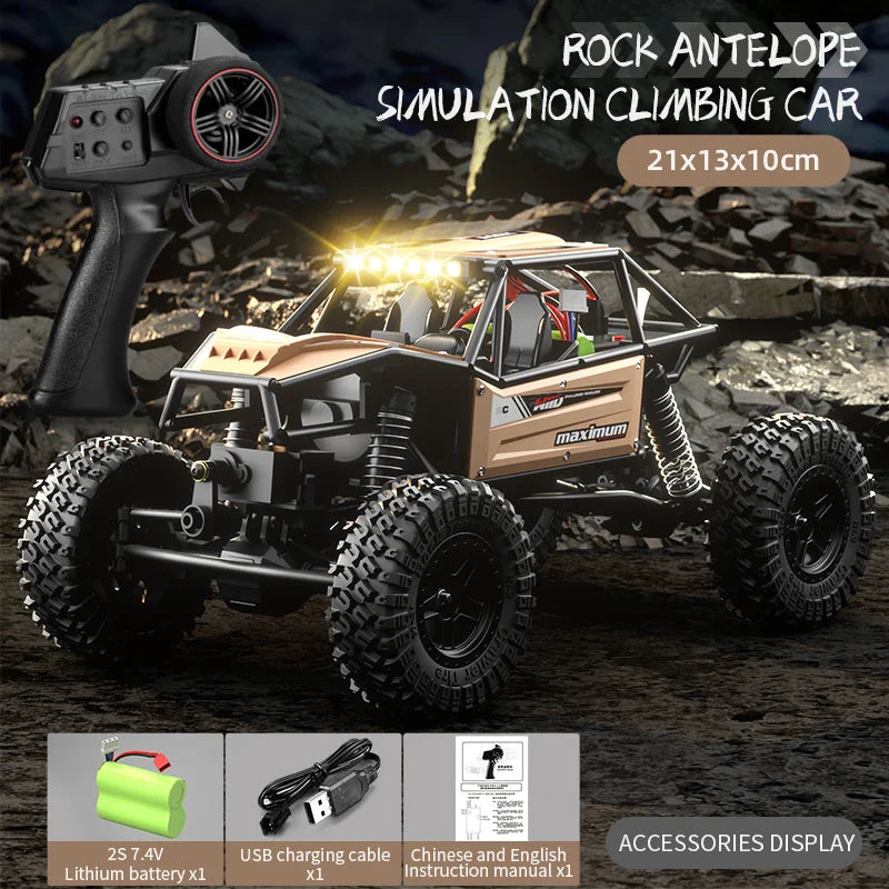 High-Speed LED Off-Road RC Climbing Car for Kids-5