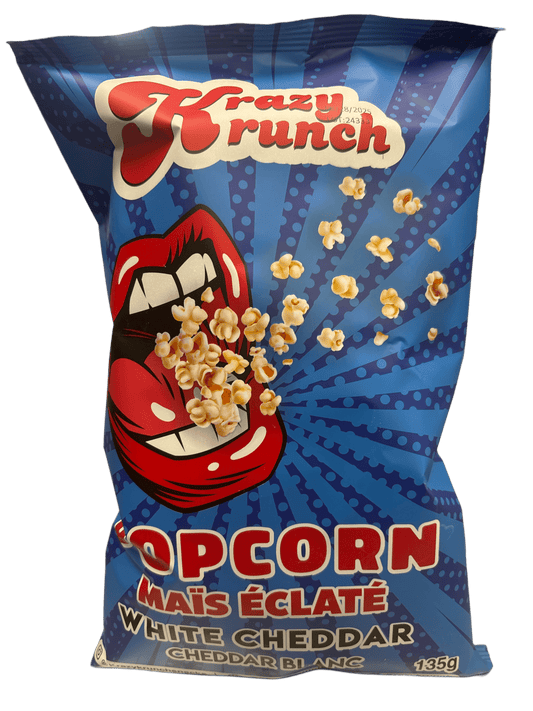 Krazy Krunch Popcorn White Cheddar 135G - Canadian Edition