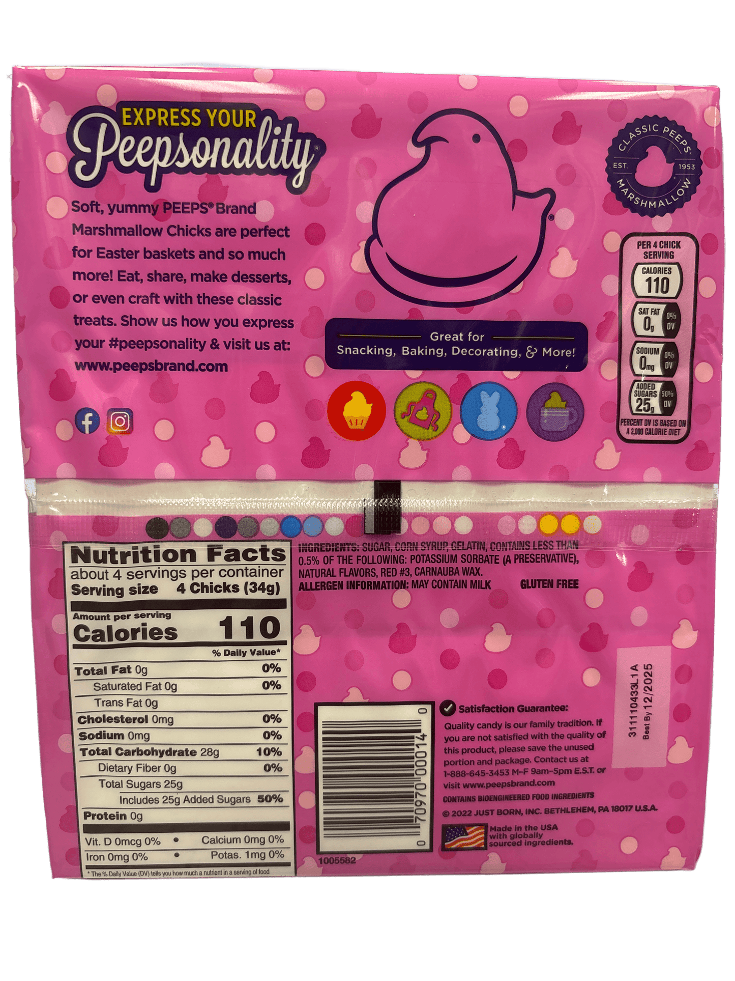 Peeps Marshmallow Pink Easter Pack 15 Chicks