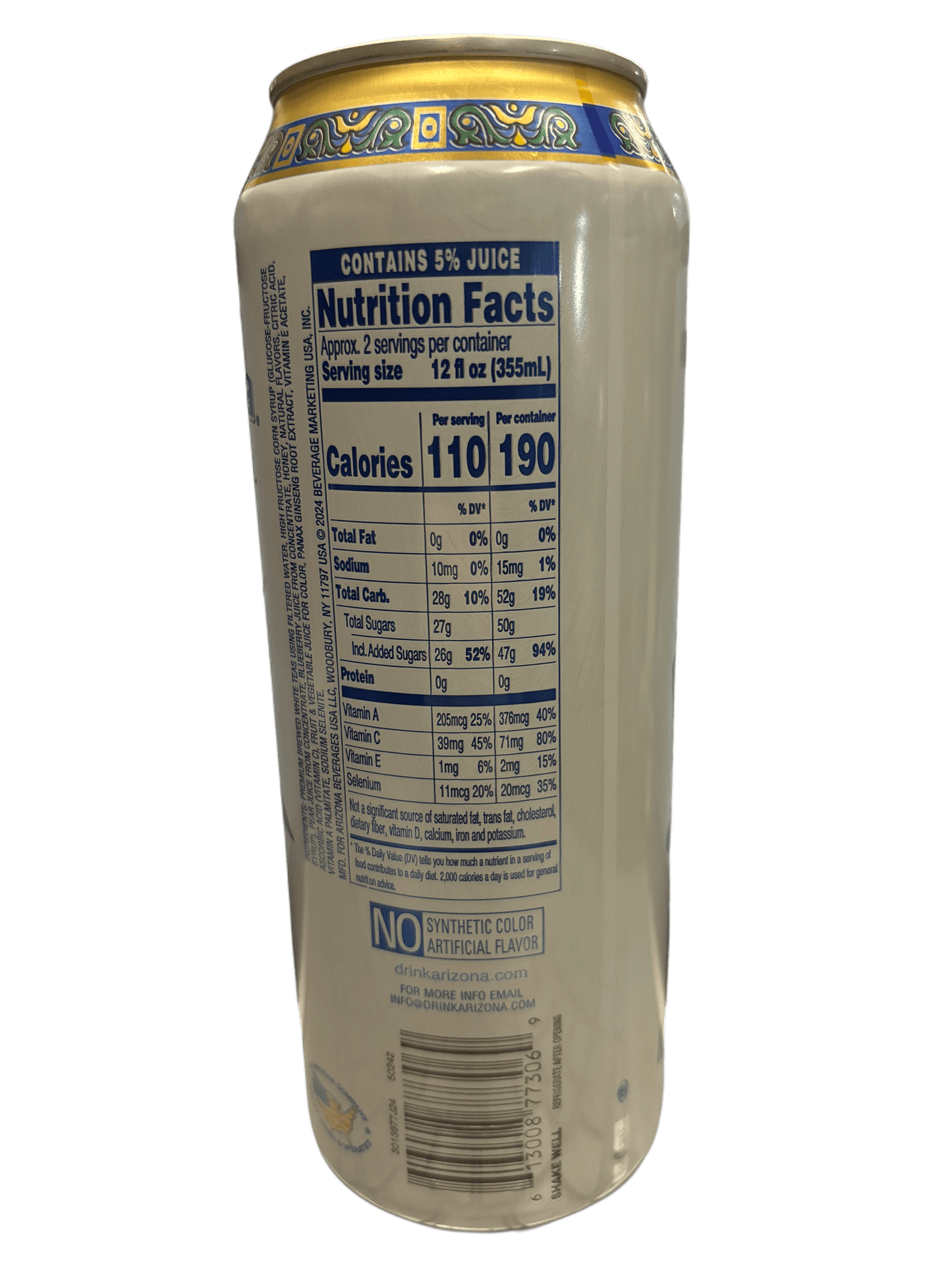 Arizona Blueberry White Tea Drink 500ML - U.S Edition