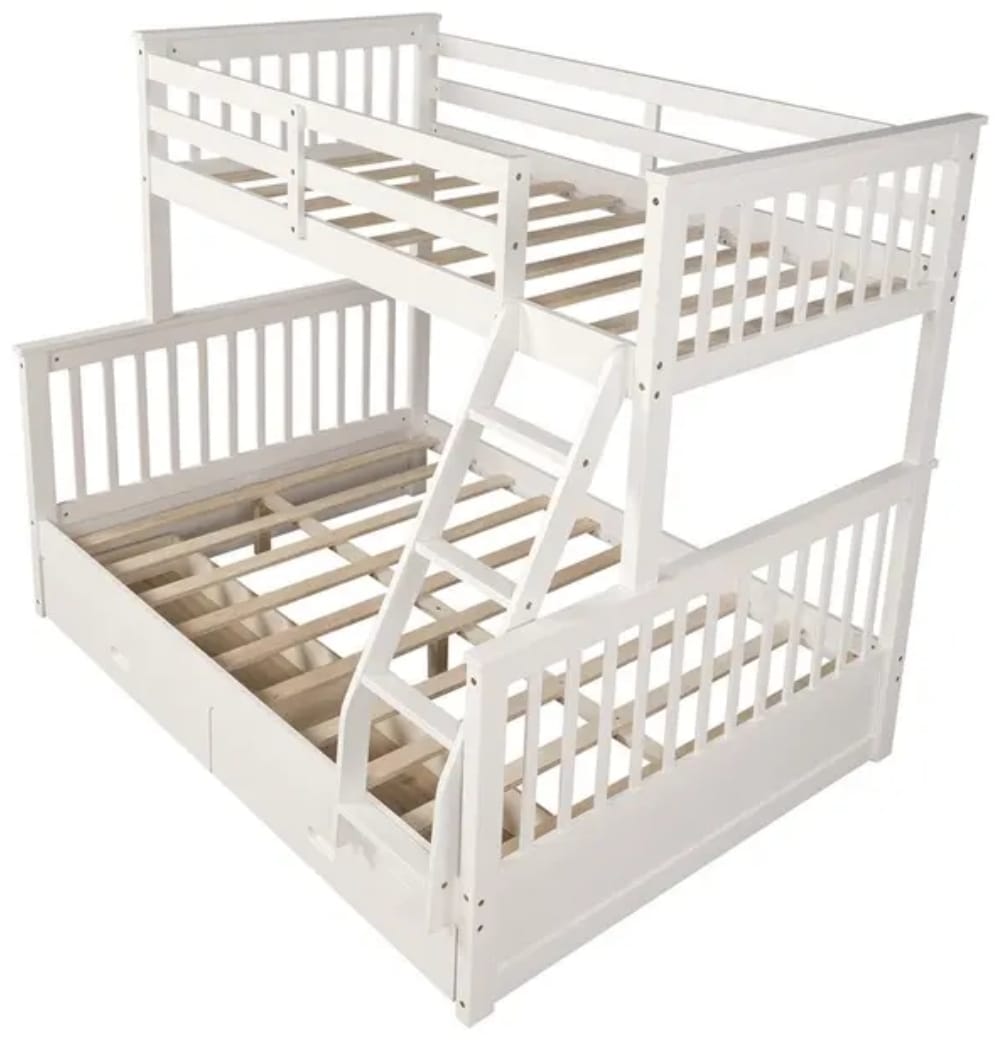 ARDYNAMIC Single Over Double Convertible Bunk Bed with Drawers