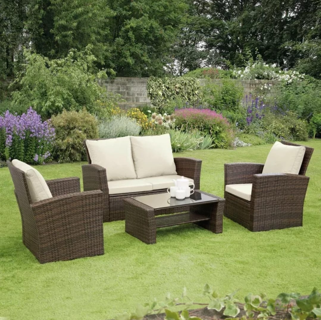 4 PC RATTAN PATIO SET