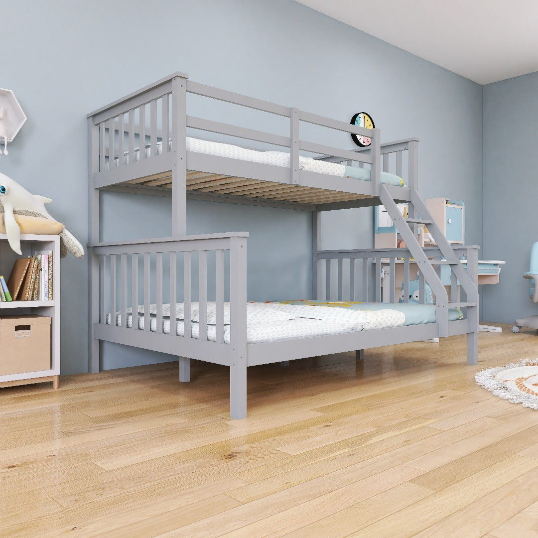 ARDYNAMIC Single Over Double Convertible Bunk Bed with Drawers in Grey