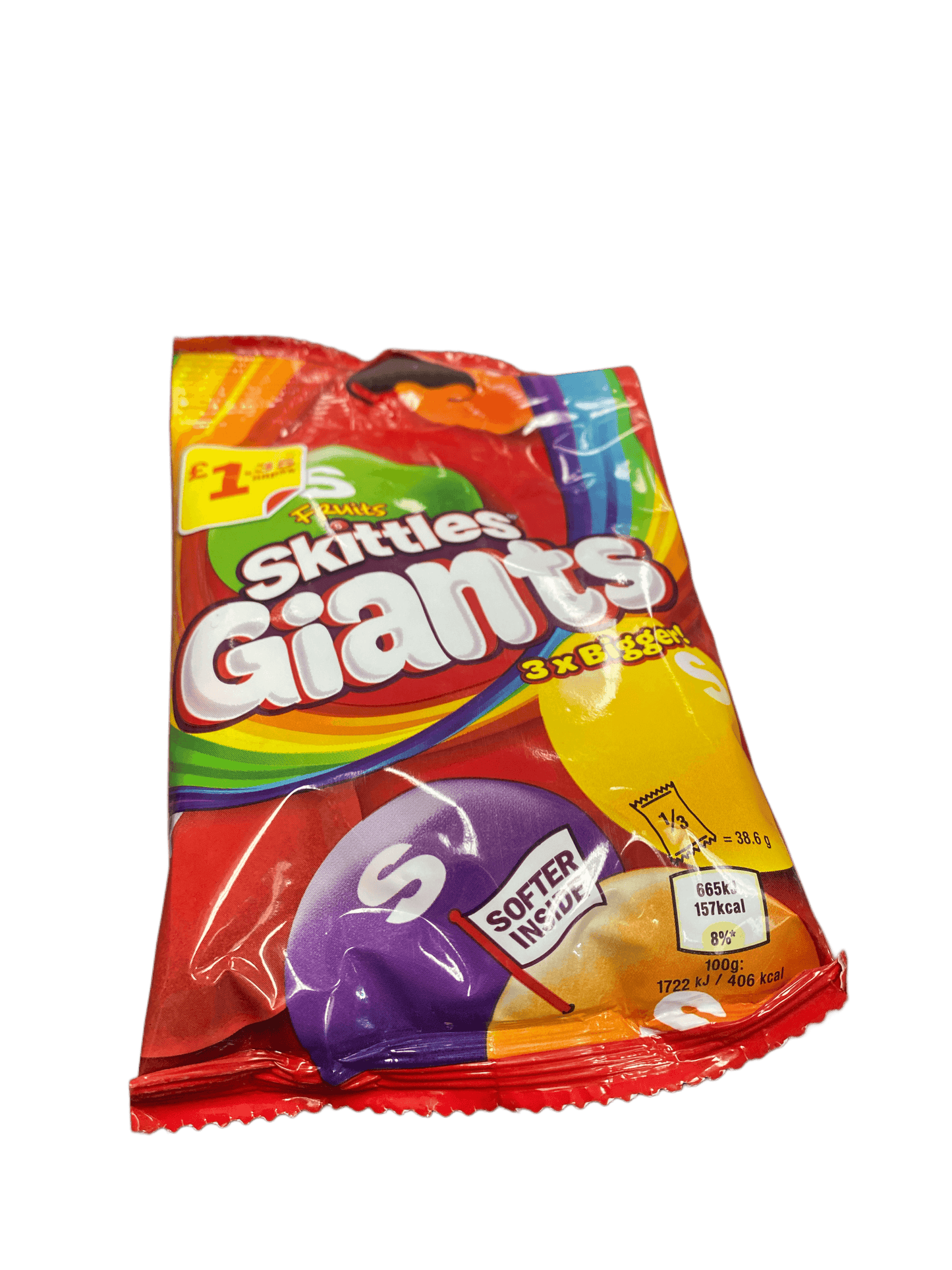 Skittles Fruits Giants Candy Bag 116G - U.K Edition