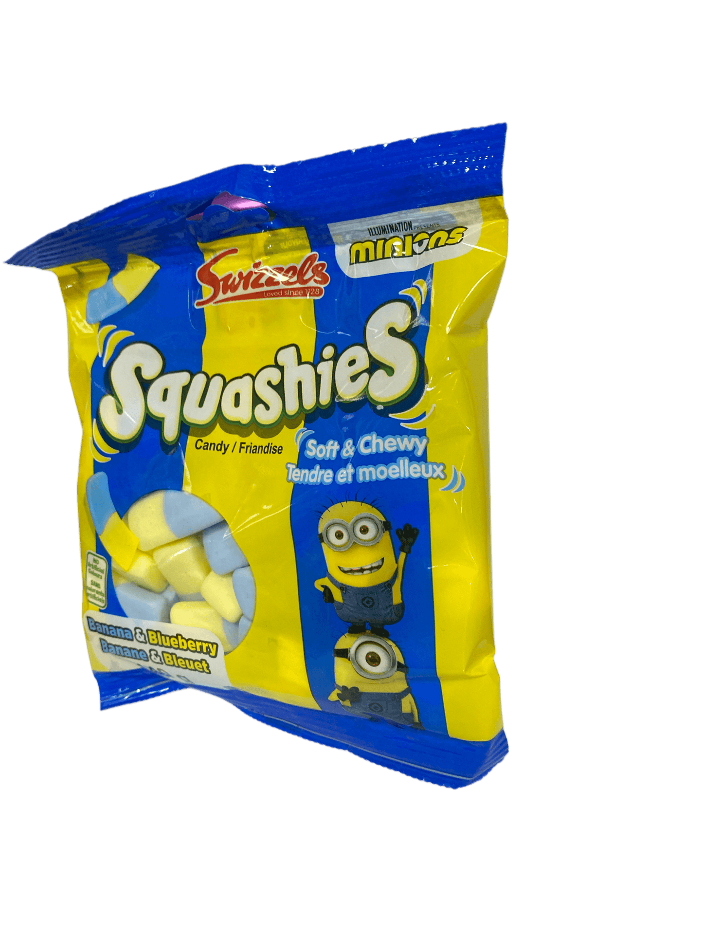 Squashies Soft & Chewy Minions Banana & Blueberry 140G - Canadian Edition