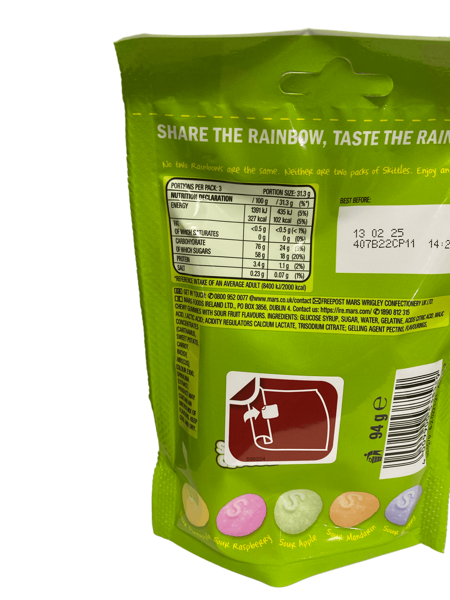 Skittles Crazy Sours Squishy Cloudz Candy Bag 94G - U.K Edition