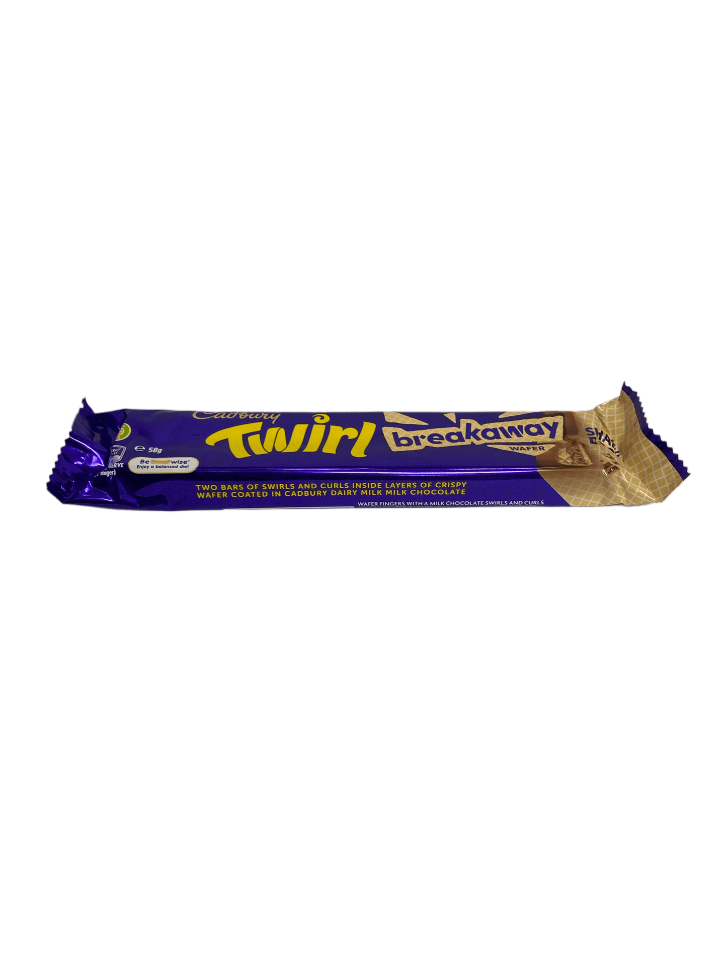 Cadbury Twirl Breakaway Wafer Share Pack 58G BB 06/25 - Australian Edition