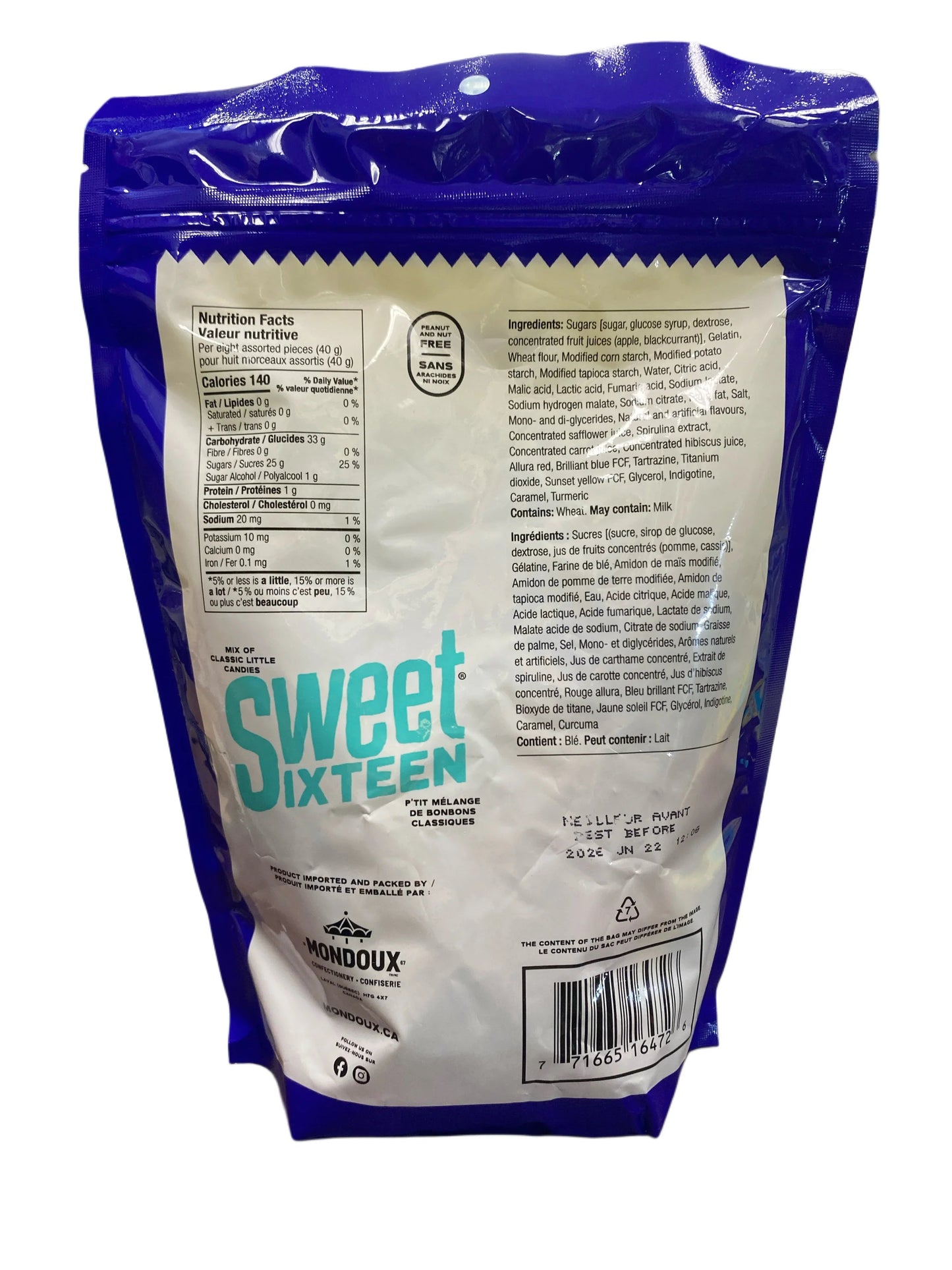 Sweet Sixteen Sweet and Sour 400G - Canadian Edition